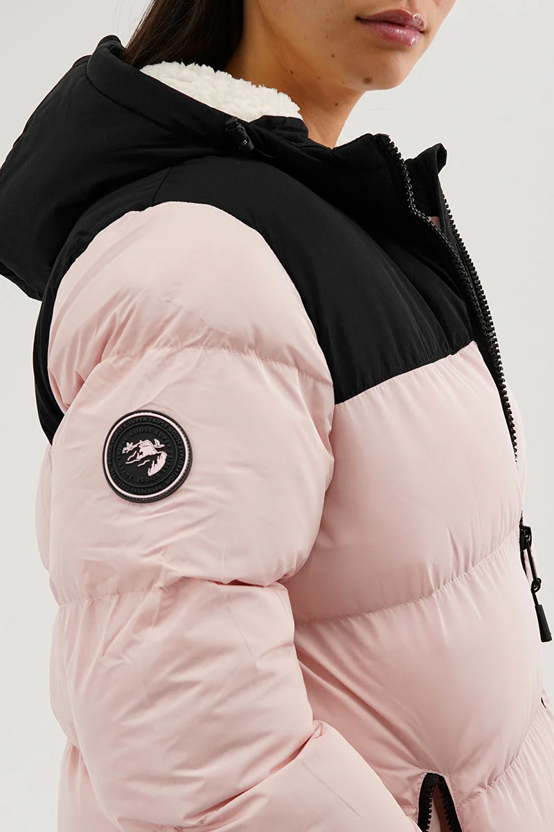 Super Triple Goose Colour Block Bomber Jacket - Pink - Image 4