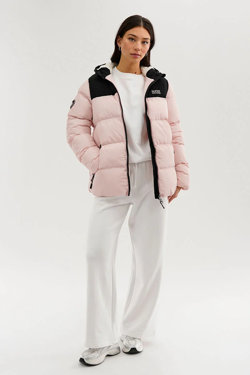 Super Triple Goose Colour Block Bomber Jacket - Pink - Image 5