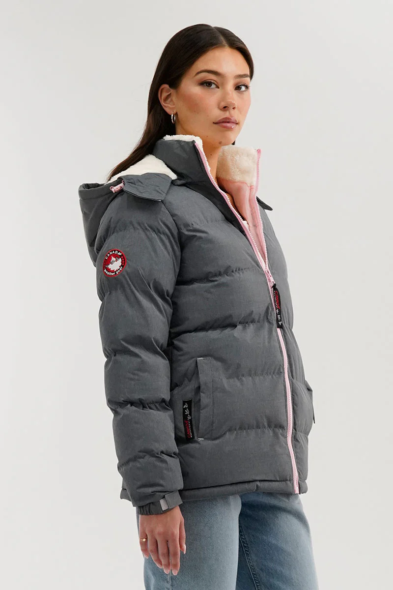 Canada Weather Gear Sherpa Lined Collar Bomber Jacket - Grey - Image 2