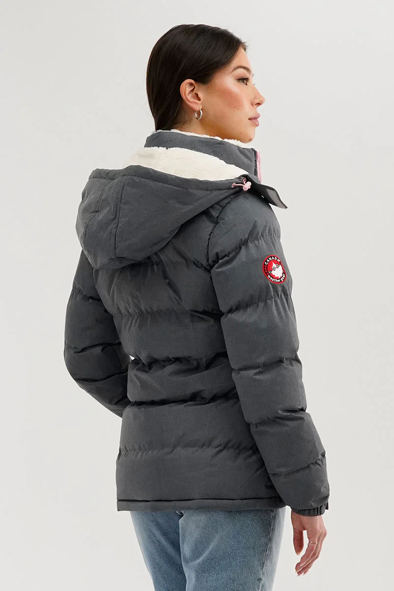 Canada Weather Gear Sherpa Lined Collar Bomber Jacket - Grey - Image 3