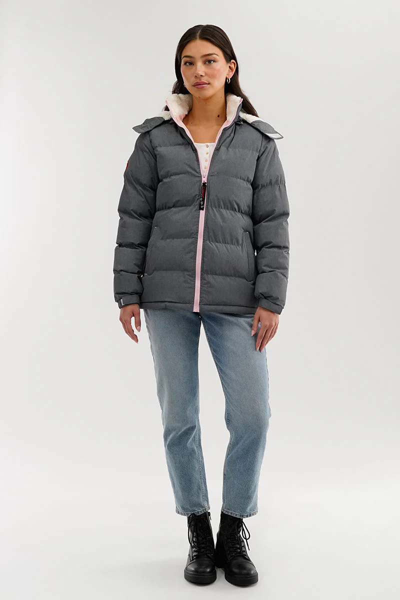 Canada Weather Gear Sherpa Lined Collar Bomber Jacket - Grey - Image 5