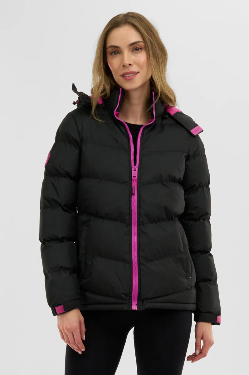 Canada Weather Gear Chevron Bubble Bomber Jacket - Black