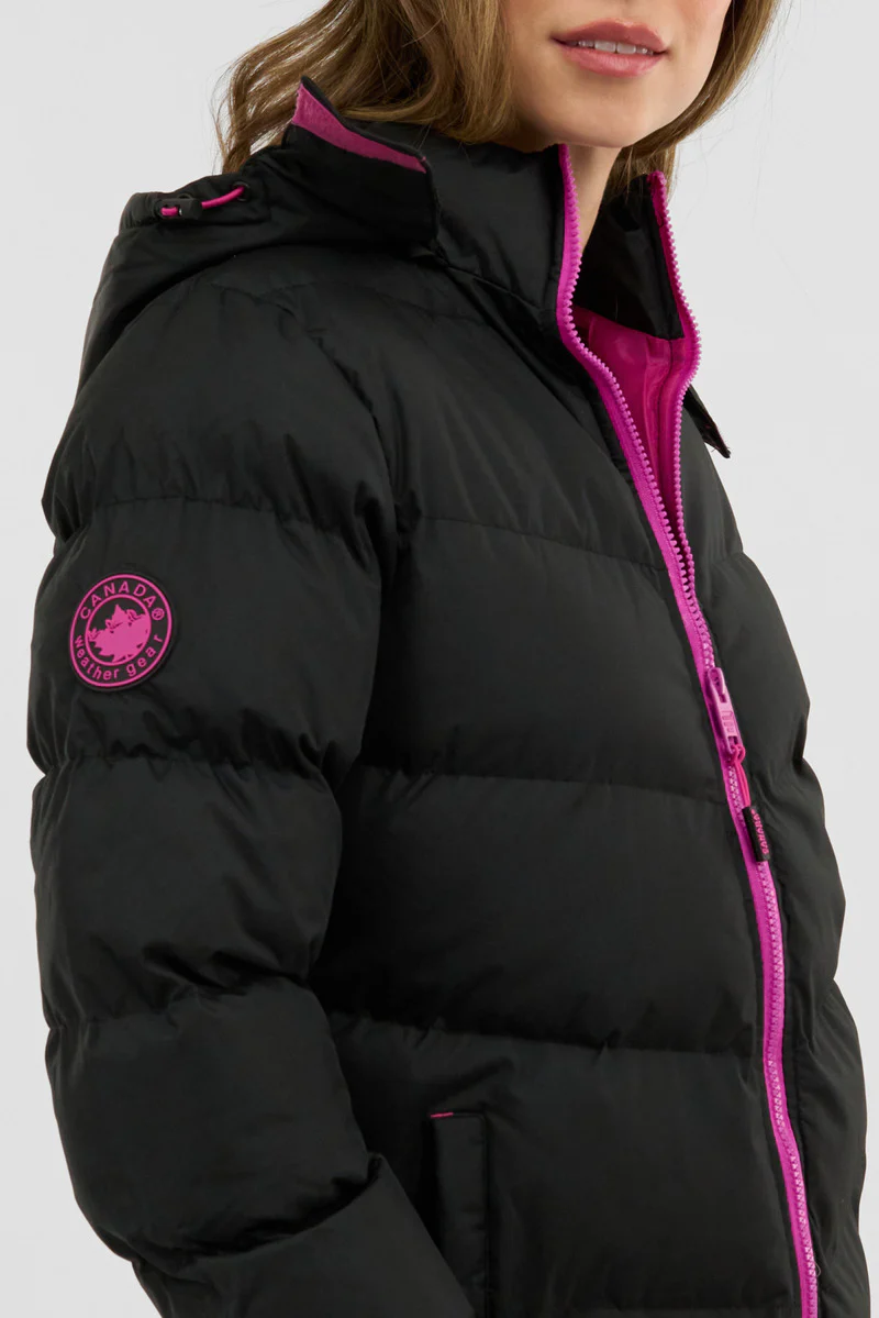 Canada Weather Gear Chevron Bubble Bomber Jacket - Black - Image 4