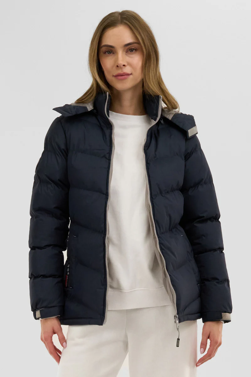 Canada Weather Gear Chevron Bubble Bomber Jacket - Navy