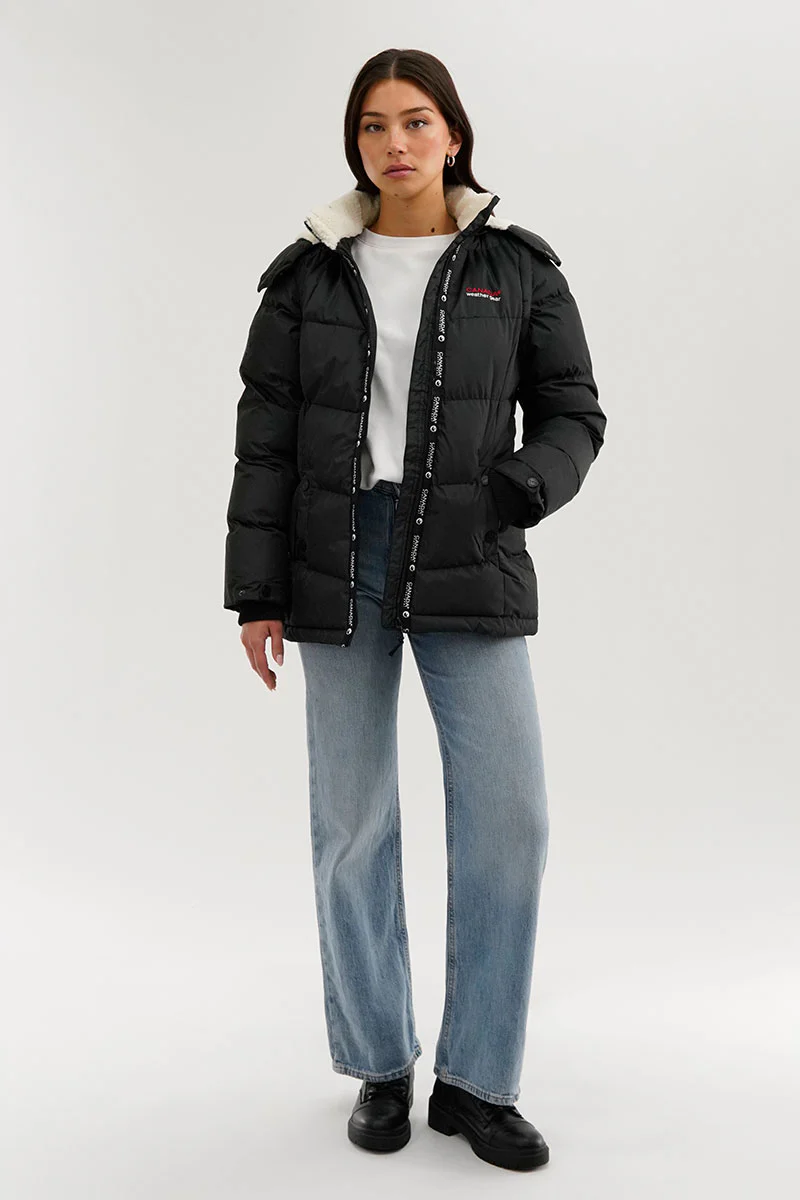 Canada Weather Gear Zip Off Sleeve Parka Jacket - Black - Image 5
