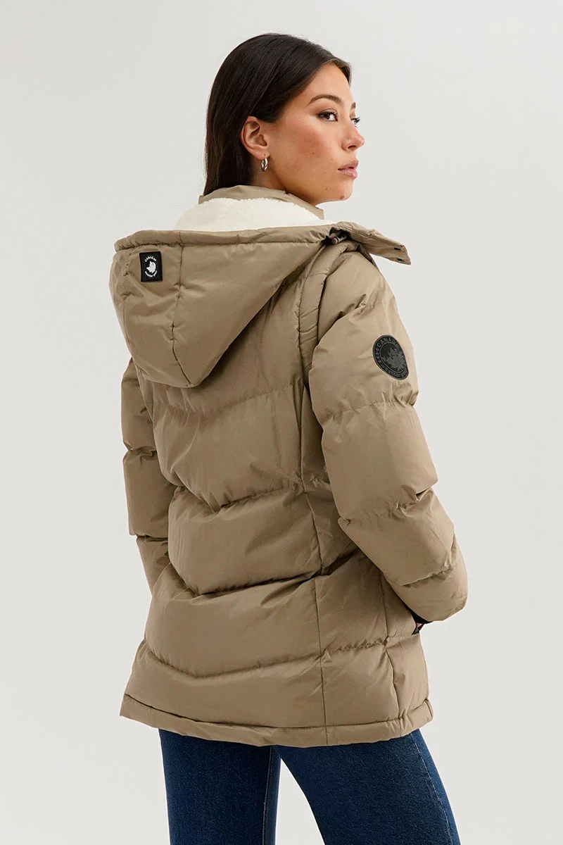 Canada Weather Gear Zip Off Sleeve Parka Jacket - Beige - Image 3
