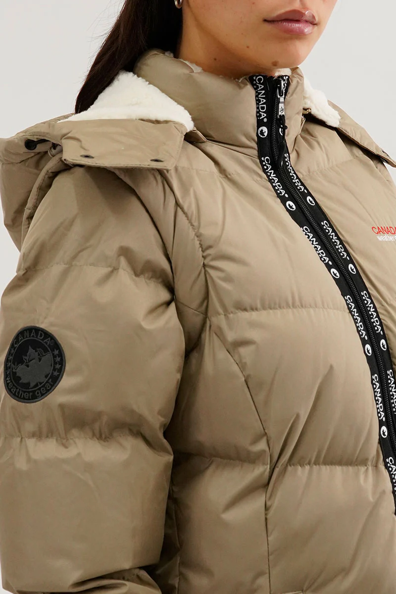 Canada Weather Gear Zip Off Sleeve Parka Jacket - Beige - Image 4