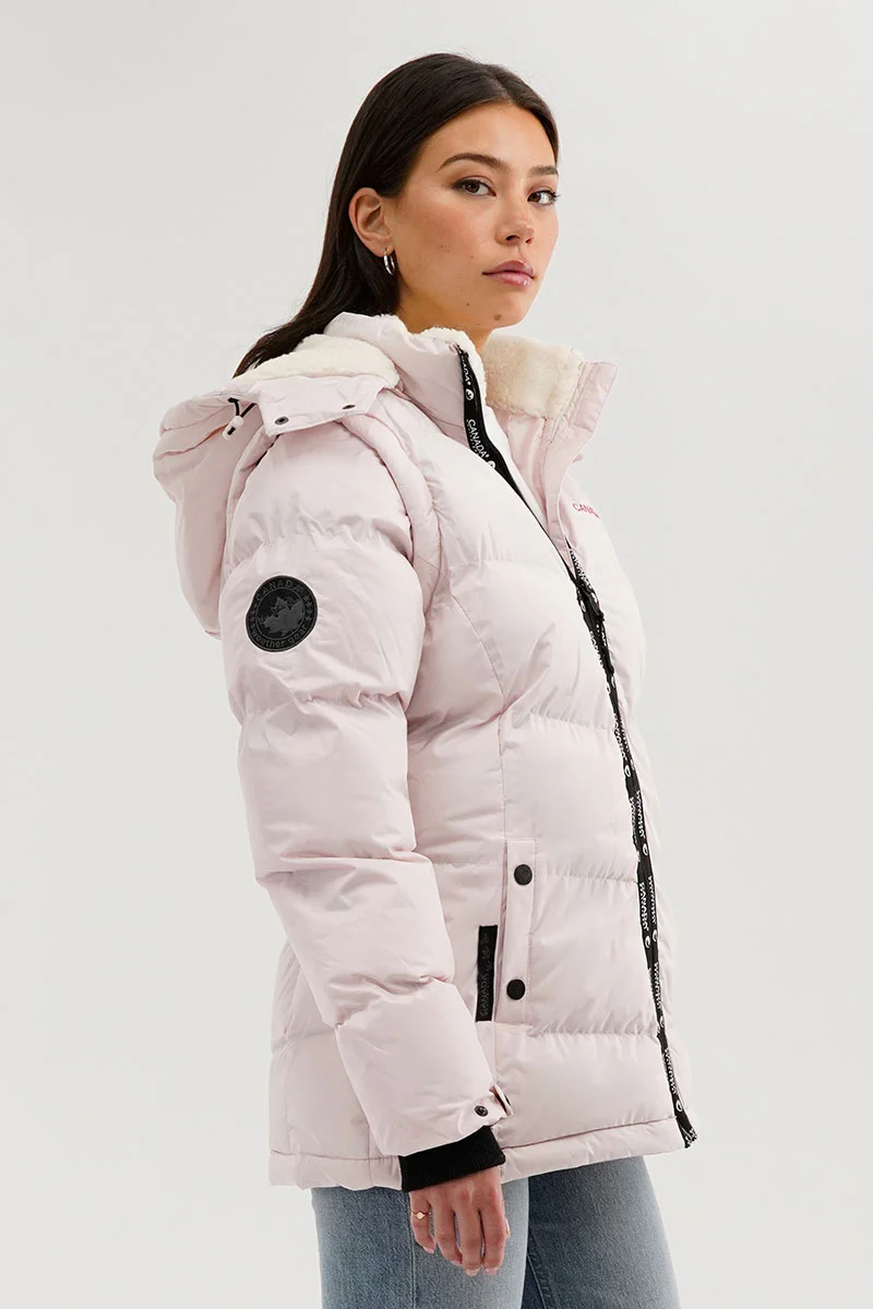 Canada Weather Gear Zip Off Sleeve Parka Jacket - Blush - Image 2