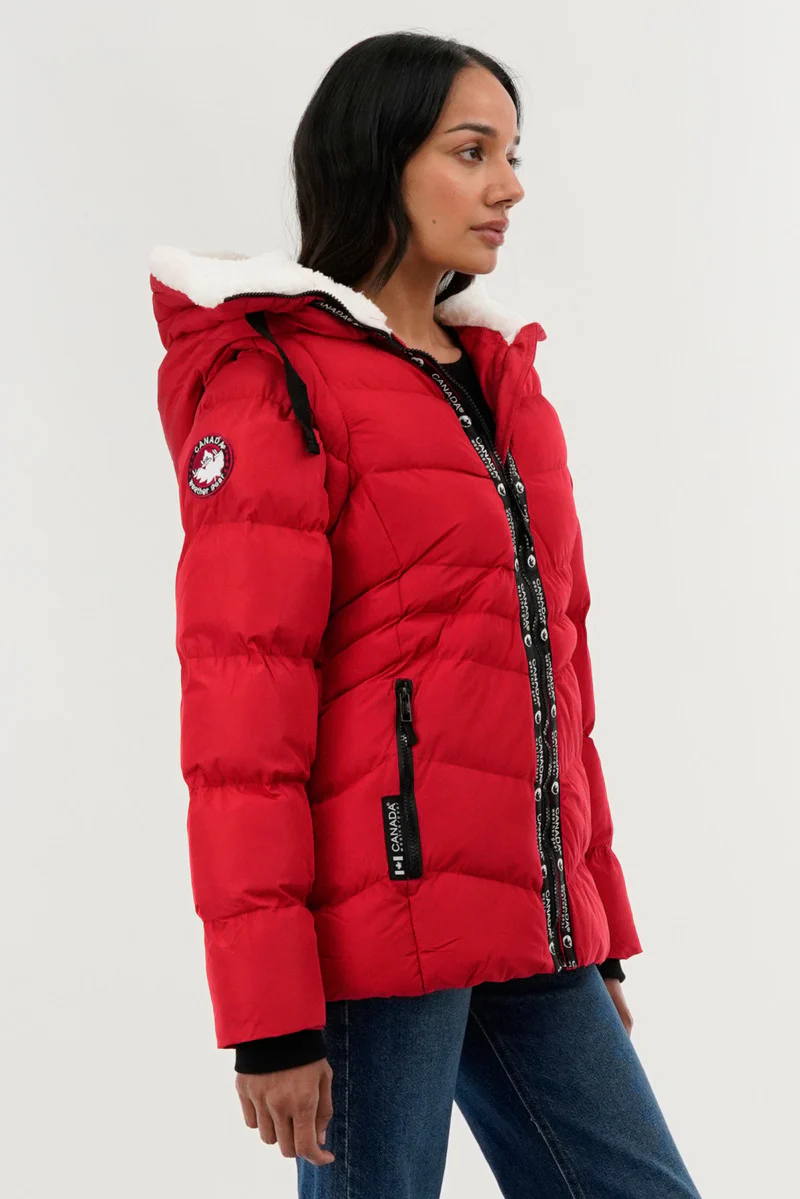 Canada Weather Gear Zip Off Sleeve Bomber Jacket - Red - Image 2