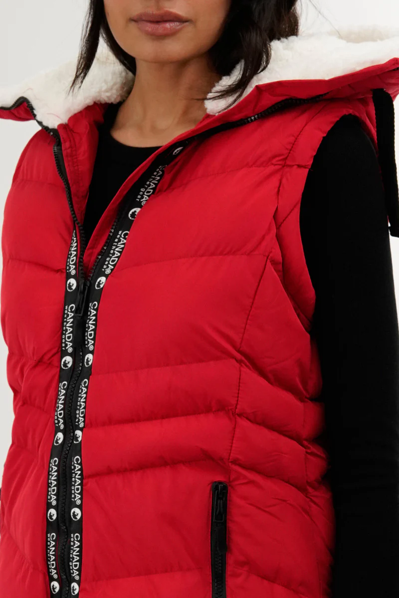 Canada Weather Gear Zip Off Sleeve Bomber Jacket - Red - Image 4