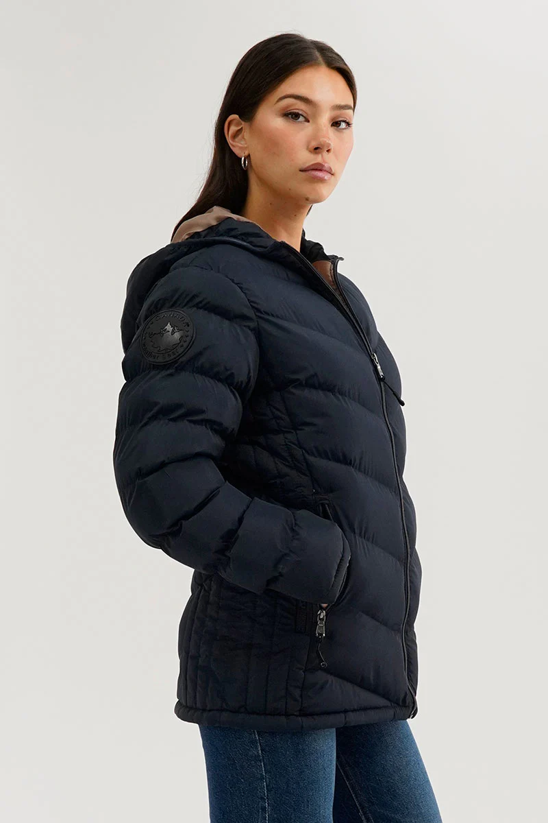 Canada Weather Gear Chevron Quilted Bomber Jacket - Navy - Image 2