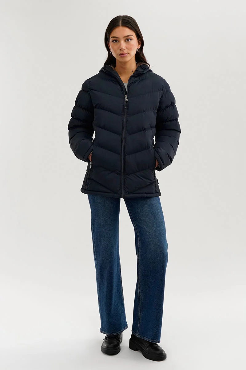 Canada Weather Gear Chevron Quilted Bomber Jacket - Navy - Image 5