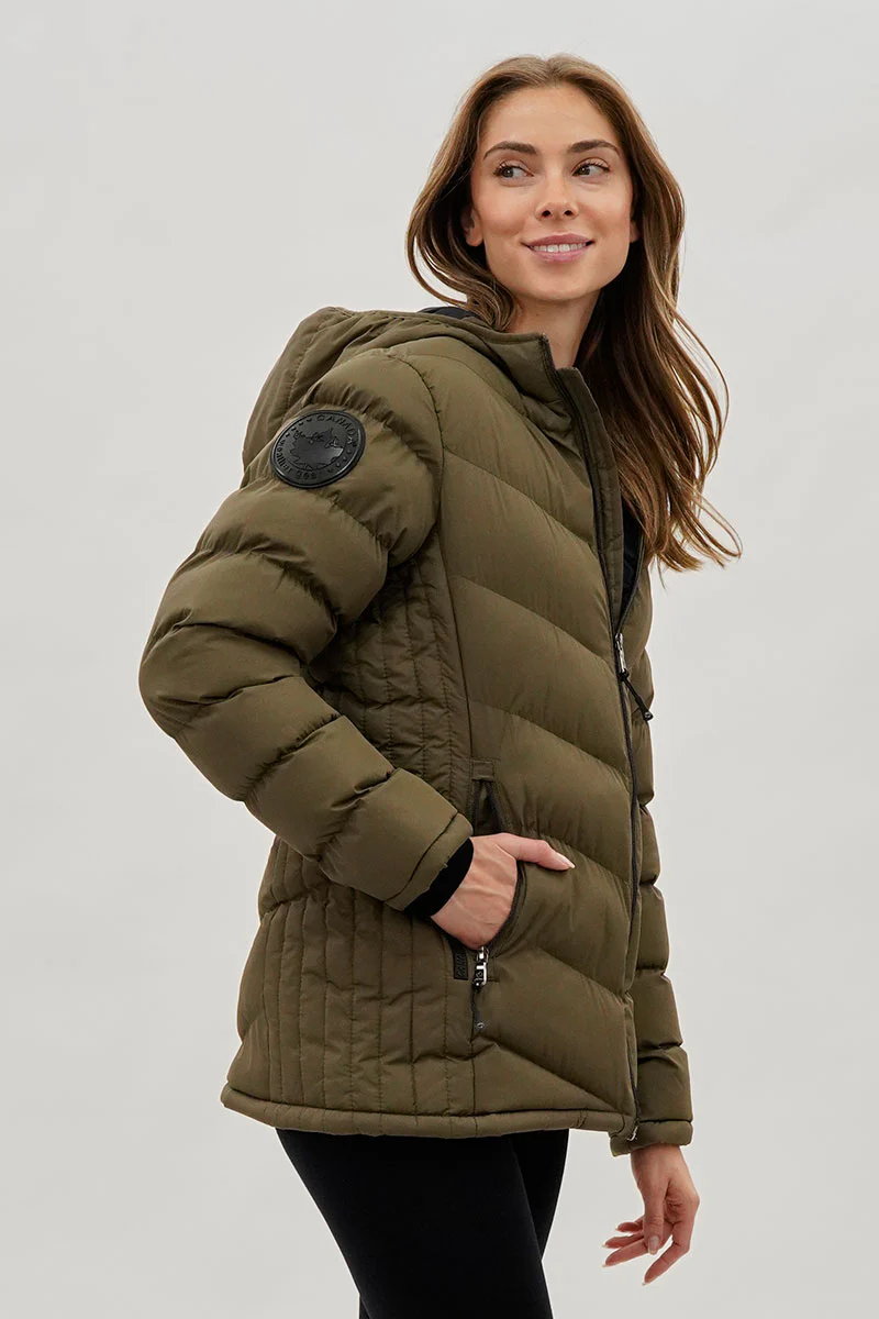 Canada Weather Gear Chevron Quilted Bomber Jacket - Olive - Image 2