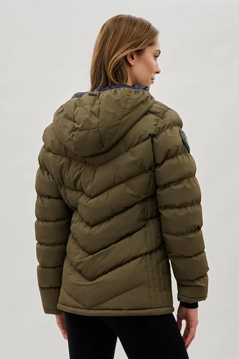 Canada Weather Gear Chevron Quilted Bomber Jacket - Olive - Image 3