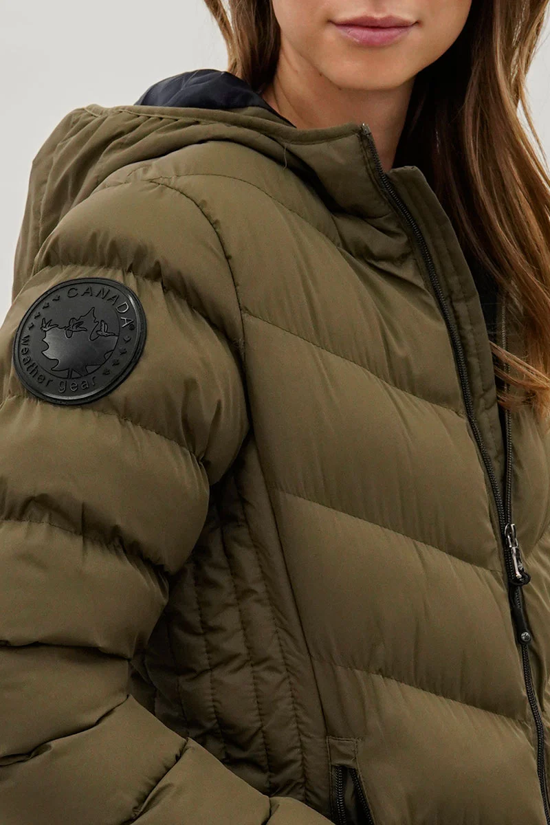 Canada Weather Gear Chevron Quilted Bomber Jacket - Olive - Image 4
