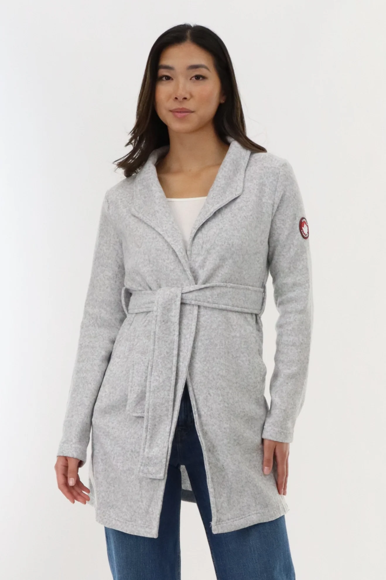 Canada Weather Gear Fleece Wrap Lightweight Jacket - Grey