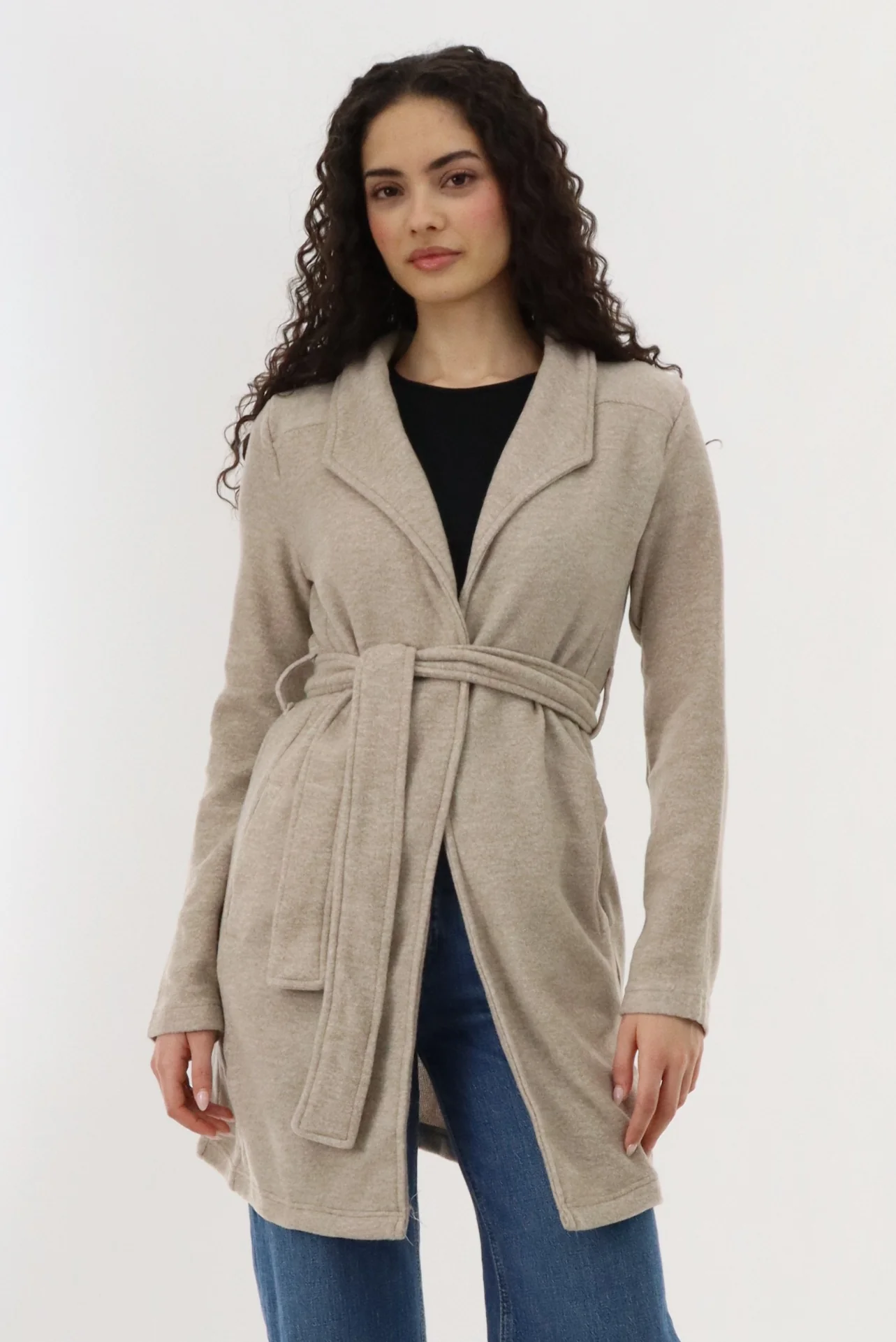 Canada Weather Gear Fleece Wrap Lightweight Jacket - Beige