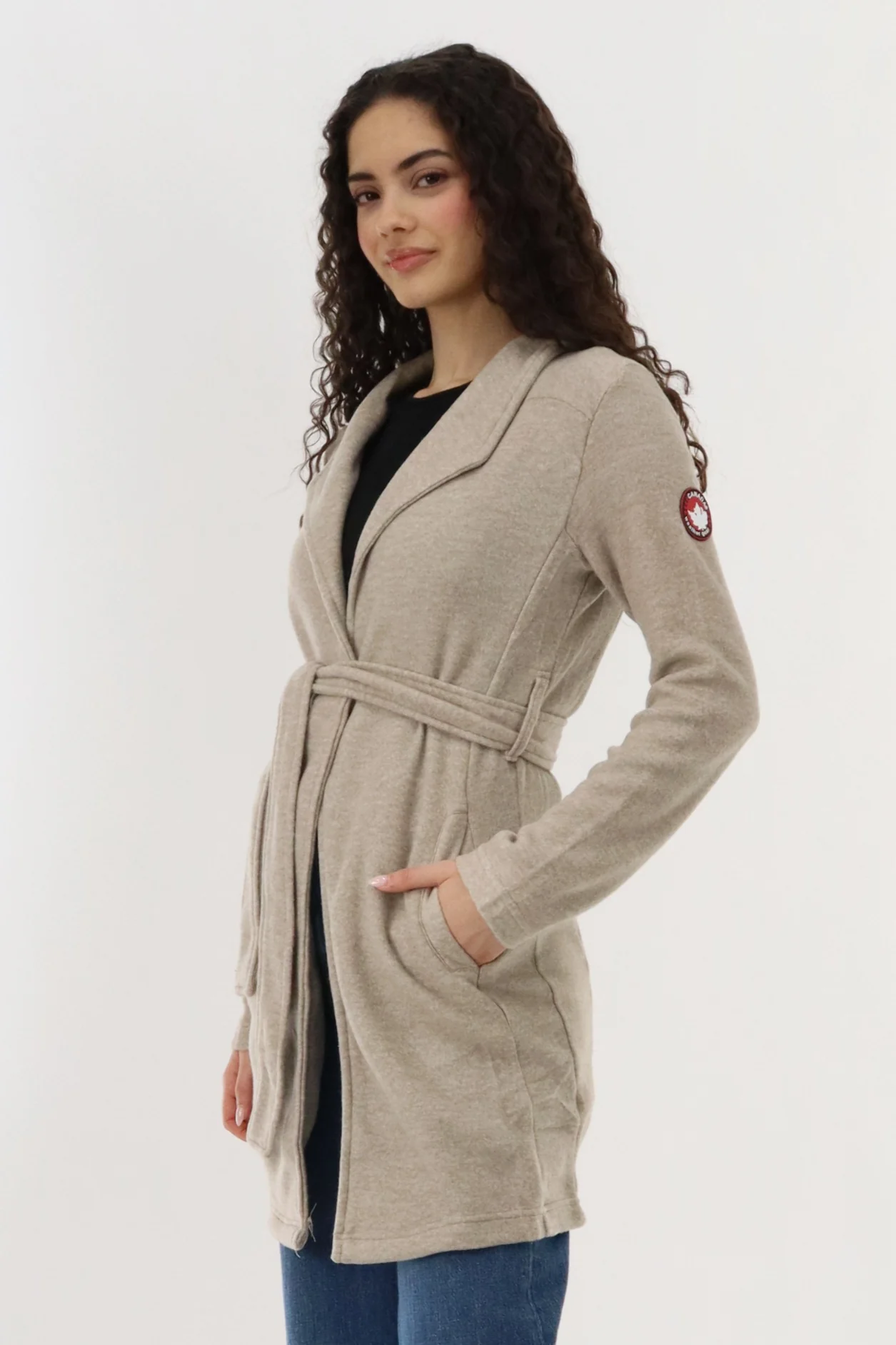 Canada Weather Gear Fleece Wrap Lightweight Jacket - Beige - Image 2