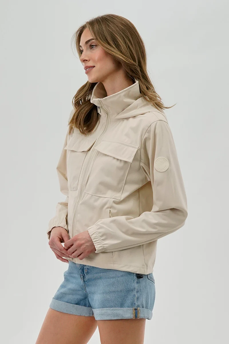 Canada Weather Gear Hooded Utility Lightweight Jacket - Cream - Image 2