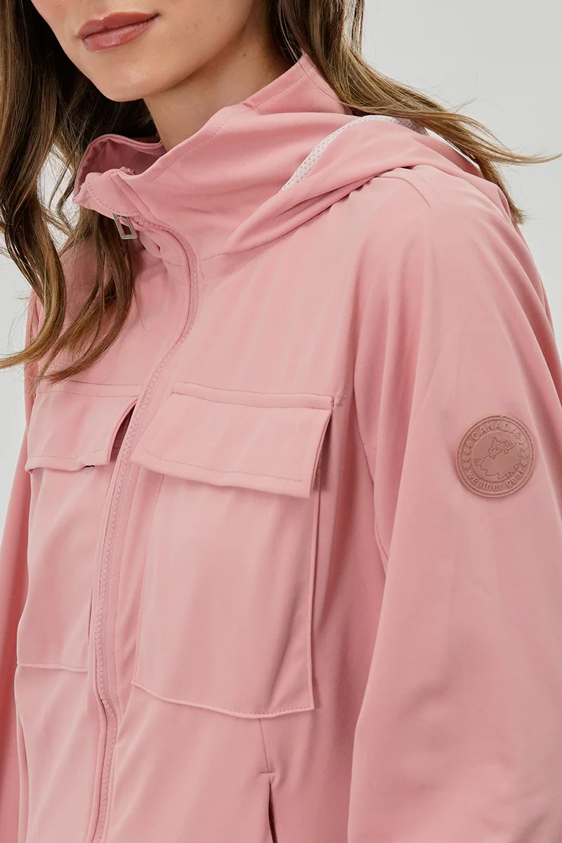 Canada Weather Gear Hooded Utility Lightweight Jacket - Pink - Image 4