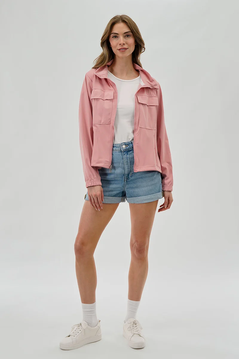 Canada Weather Gear Hooded Utility Lightweight Jacket - Pink - Image 5