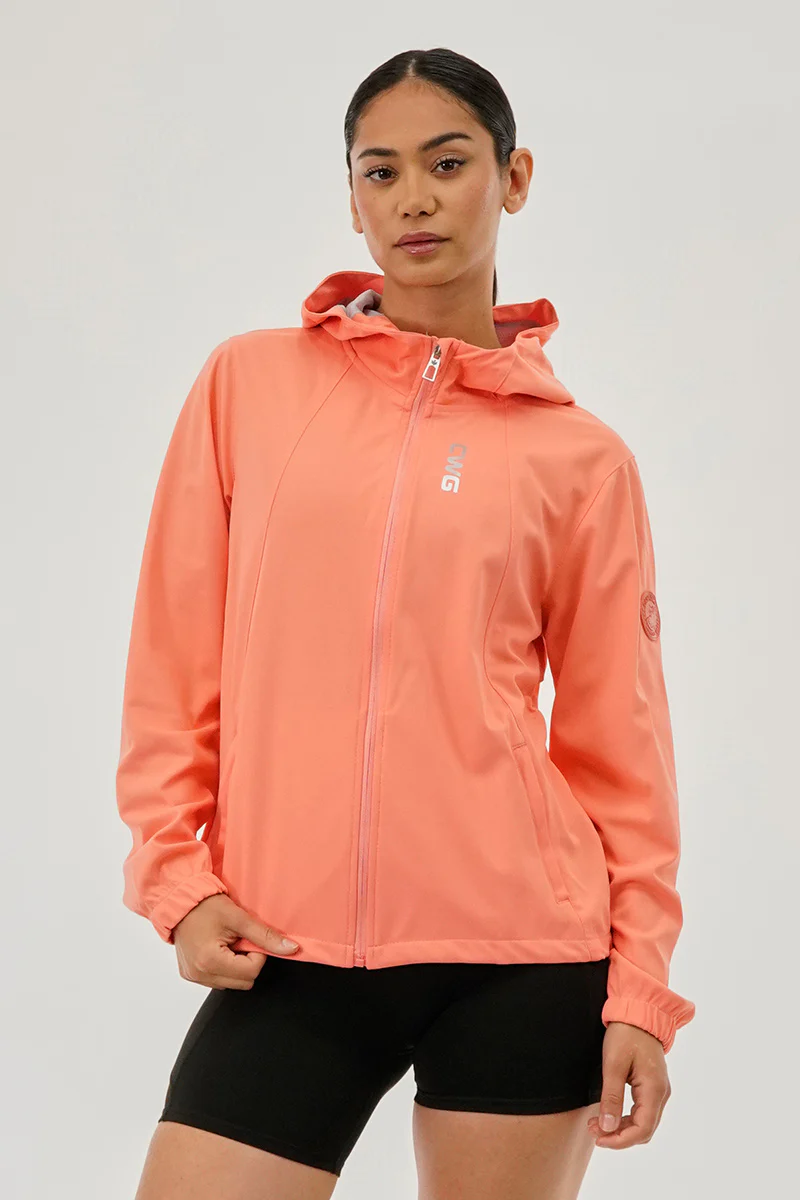 Canada Weather Gear Hooded Zip Up Lightweight Jacket - Coral