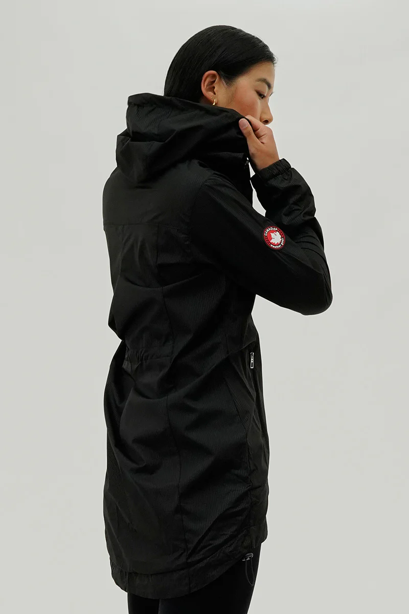 Canada Weather Gear Long Hooded Lightweight Jacket - Black - Image 3