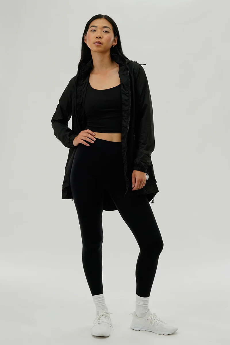 Canada Weather Gear Long Hooded Lightweight Jacket - Black - Image 5