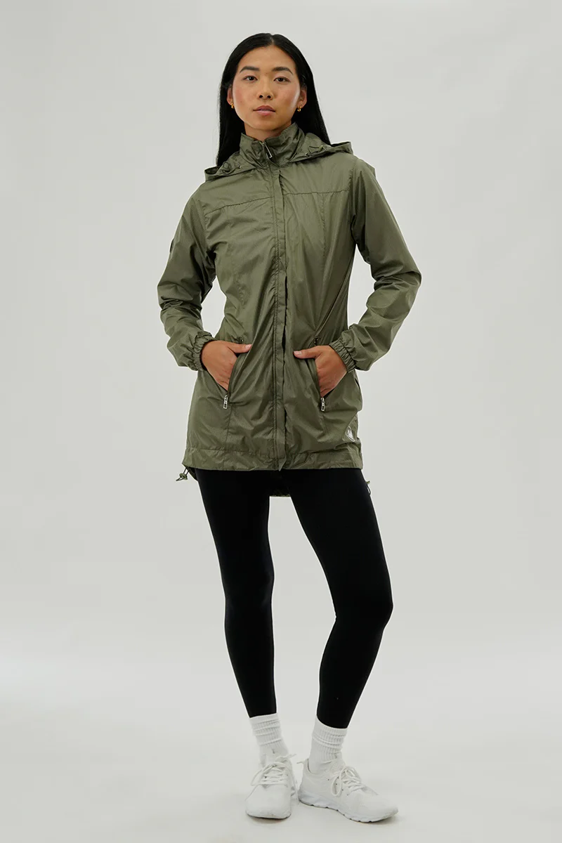 Canada Weather Gear Long Hooded Lightweight Jacket - Olive - Image 5