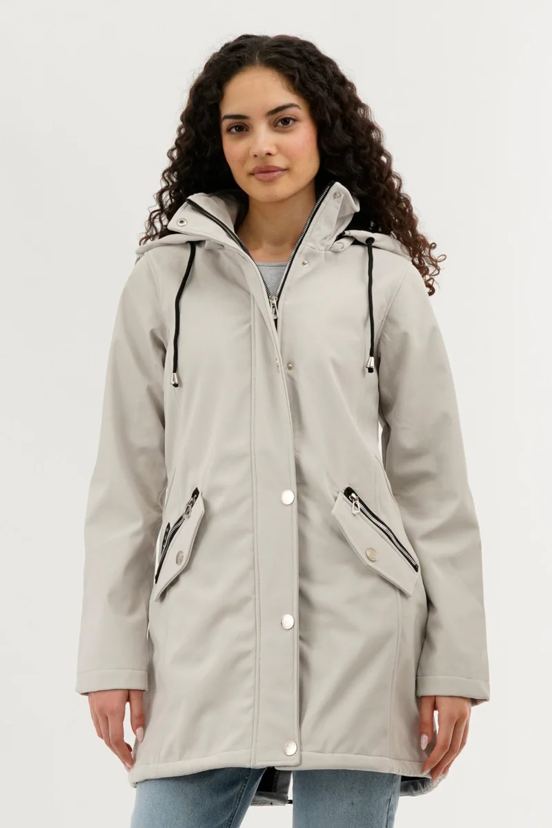 Canada Weather Gear Soft Shell Lightweight Jacket - Cream