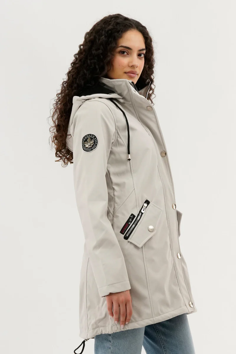 Canada Weather Gear Soft Shell Lightweight Jacket - Cream - Image 2