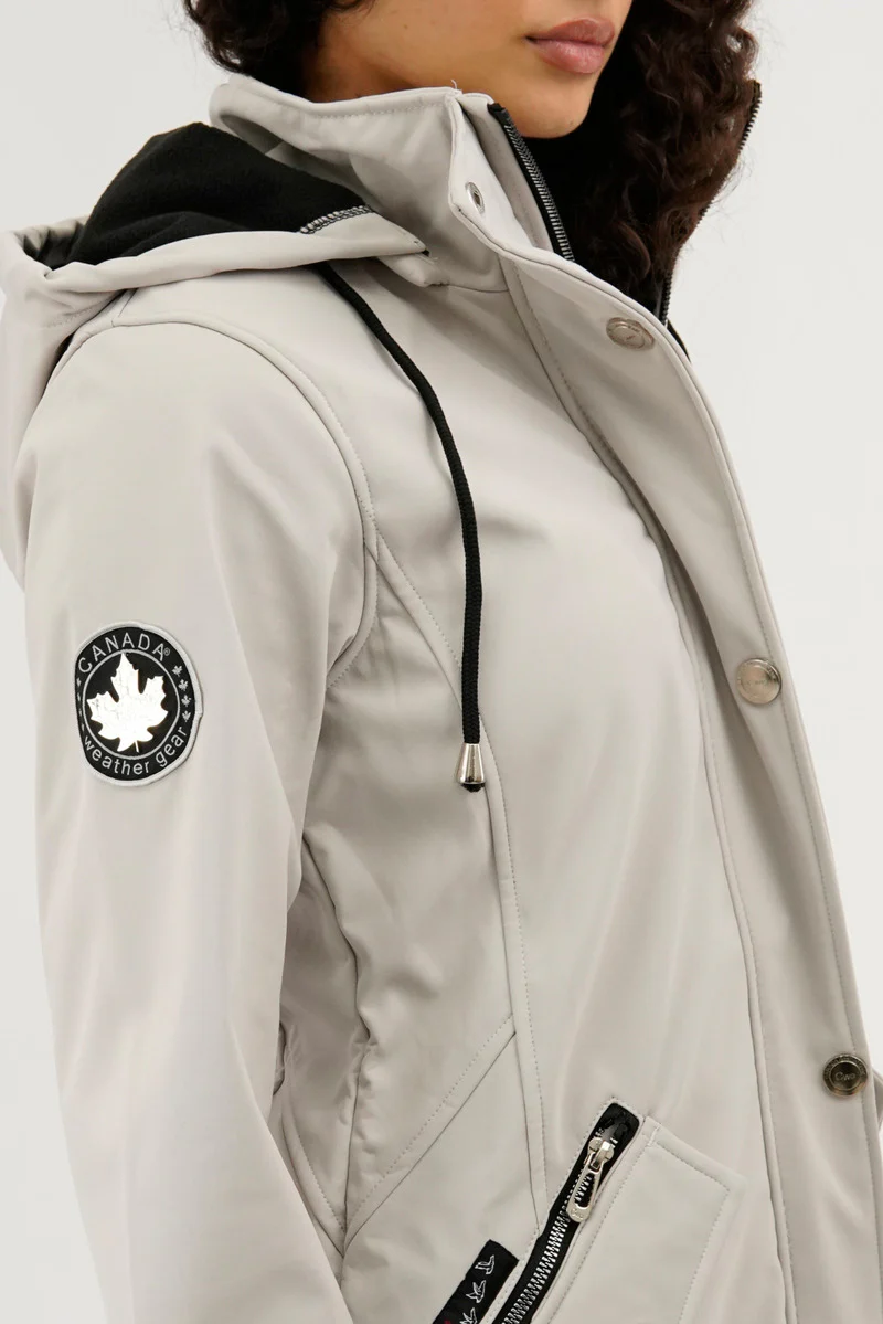 Canada Weather Gear Soft Shell Lightweight Jacket - Cream - Image 4