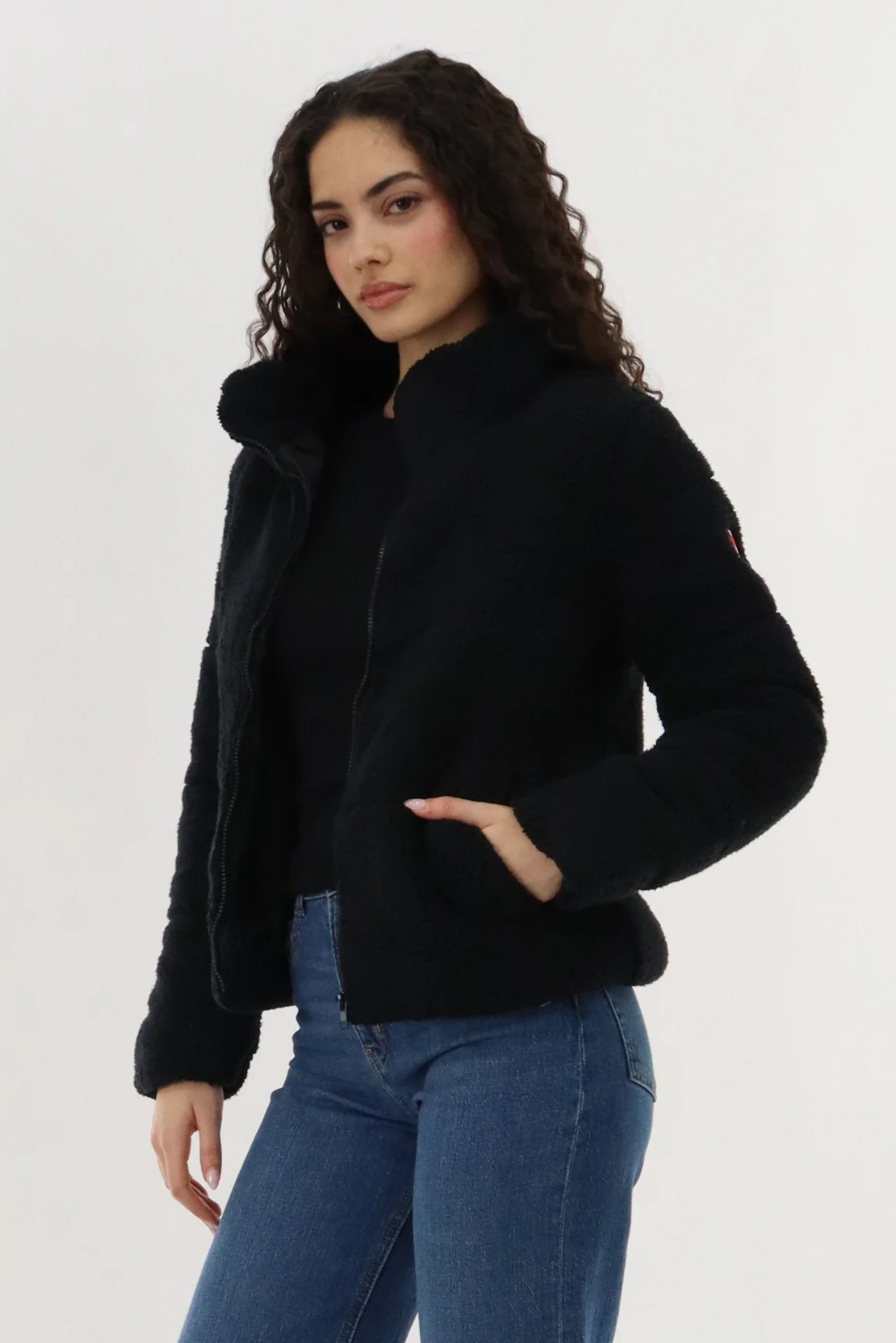 Canada Weather Gear Sherpa Bomber Jacket - Black - Image 2