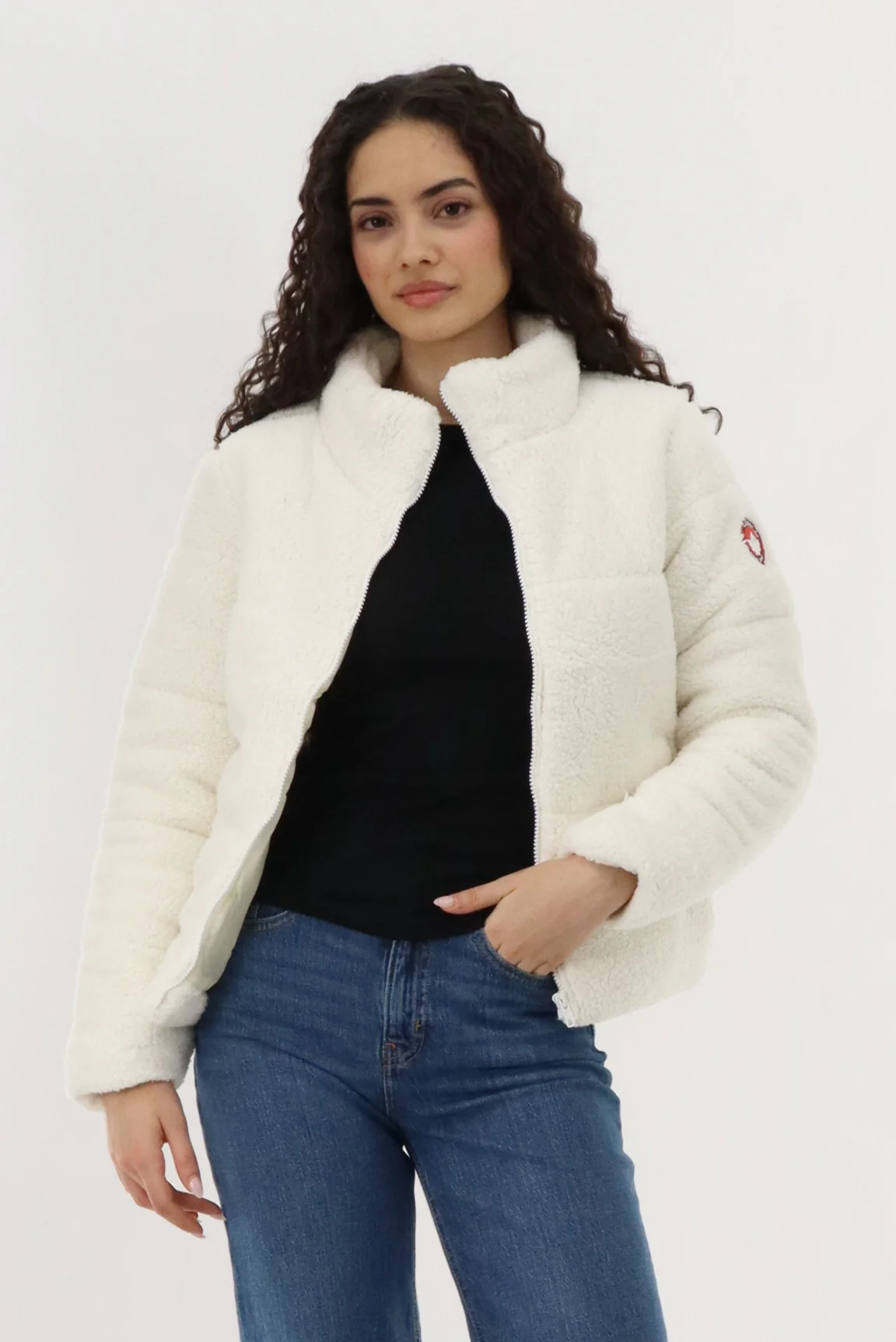 Canada Weather Gear Sherpa Bomber Jacket - White