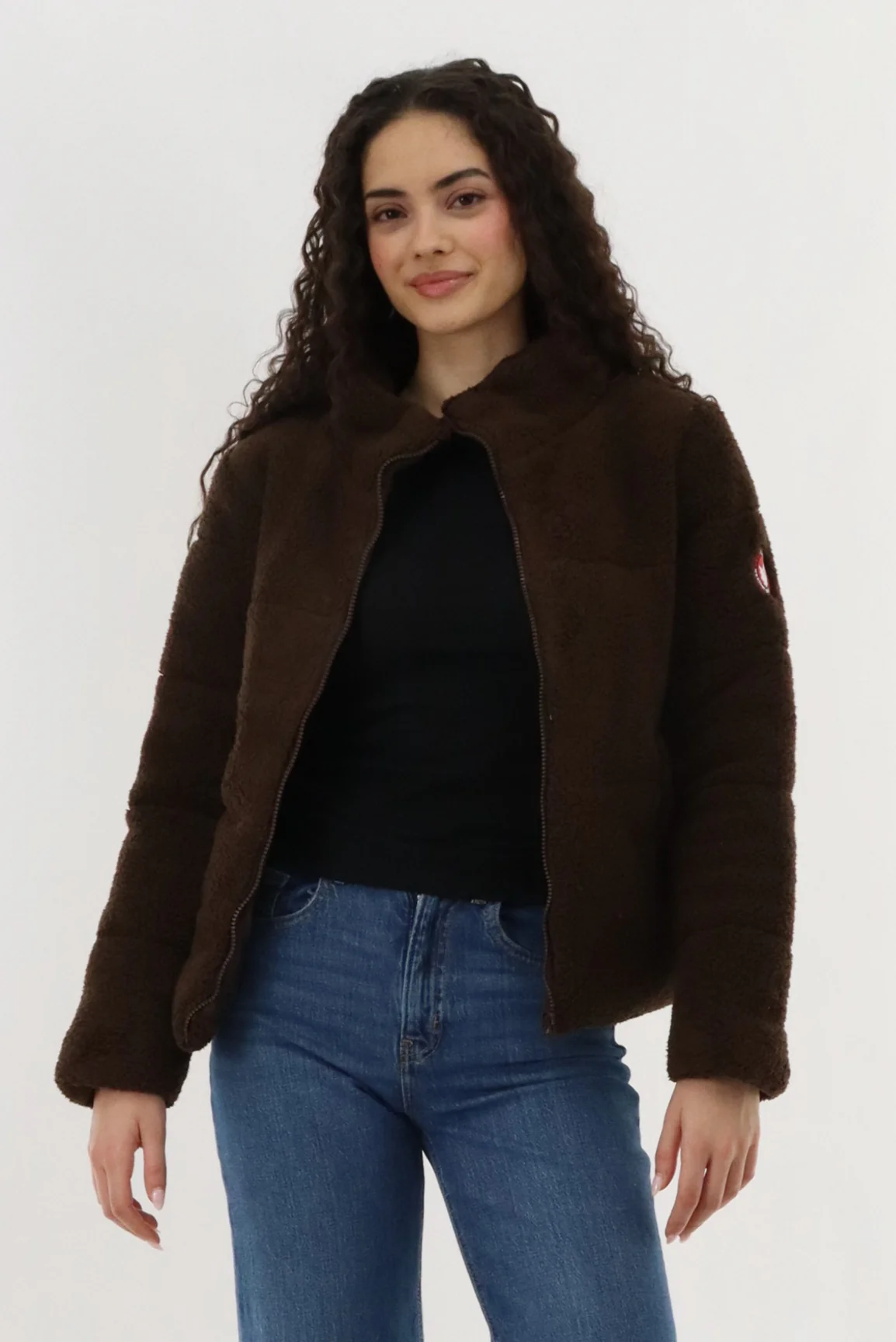 Canada Weather Gear Sherpa Bomber Jacket - Brown