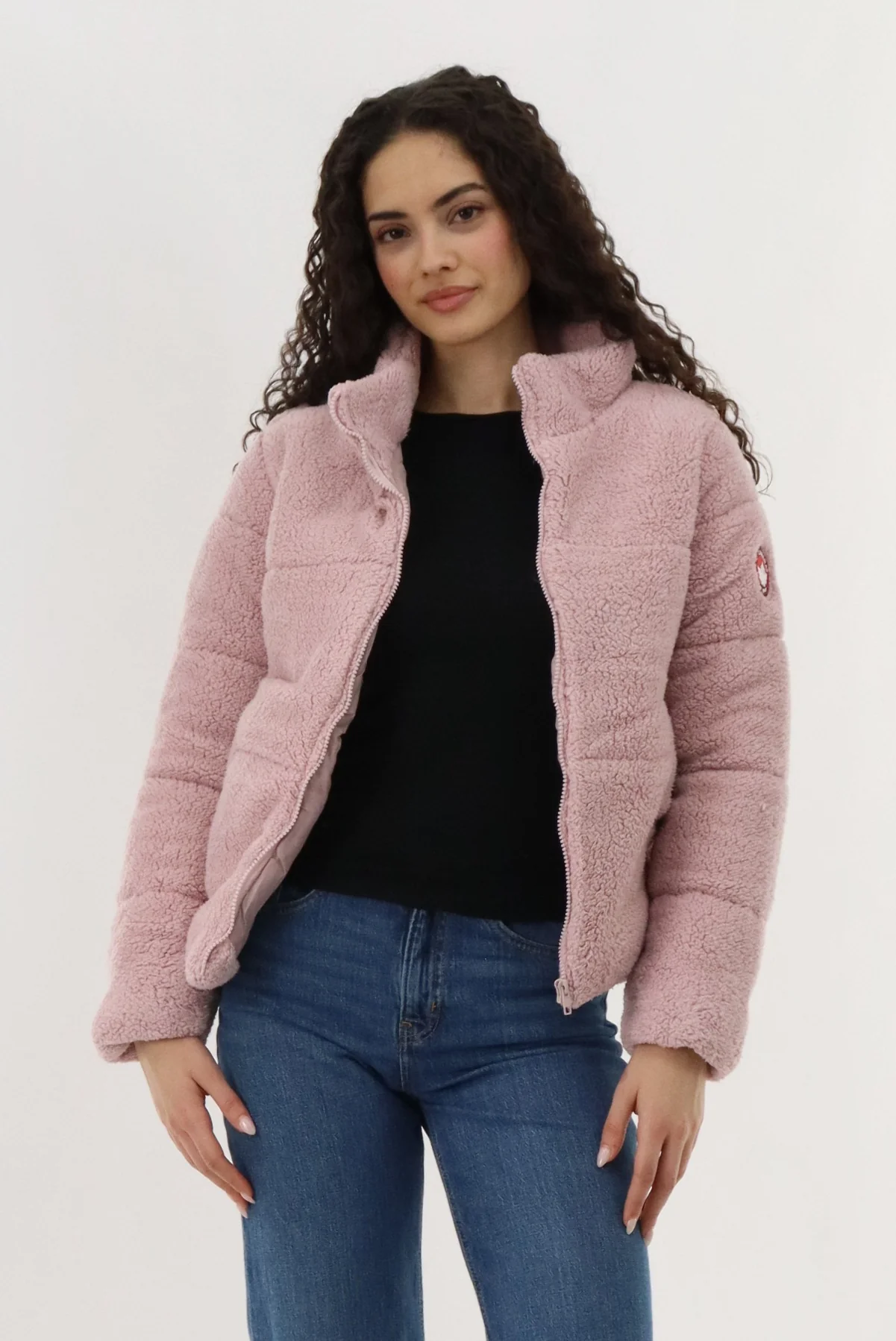 Canada Weather Gear Sherpa Bomber Jacket - Pink