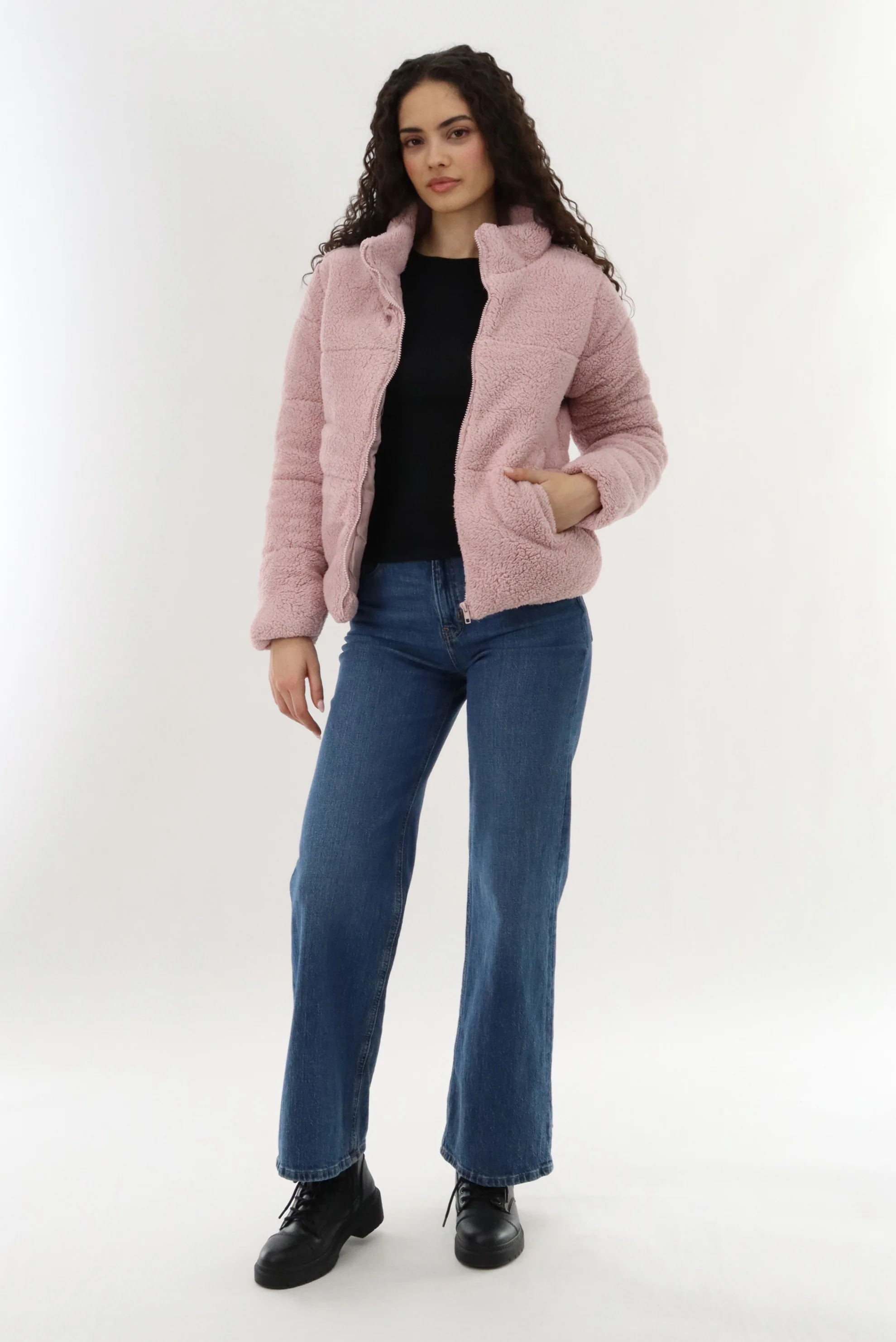 Canada Weather Gear Sherpa Bomber Jacket - Pink - Image 5