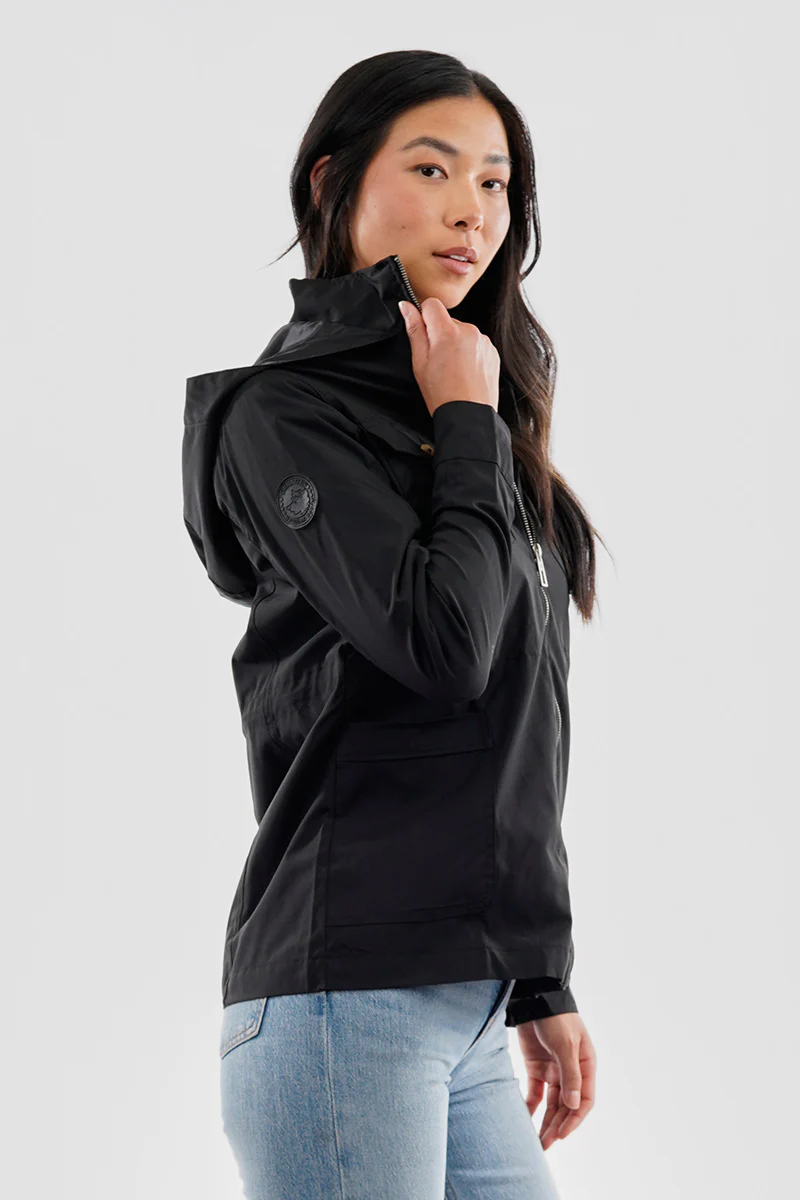 Canada Weather Gear Coated Microfibre Zip Up Lightweight Jacket - Black - Image 2