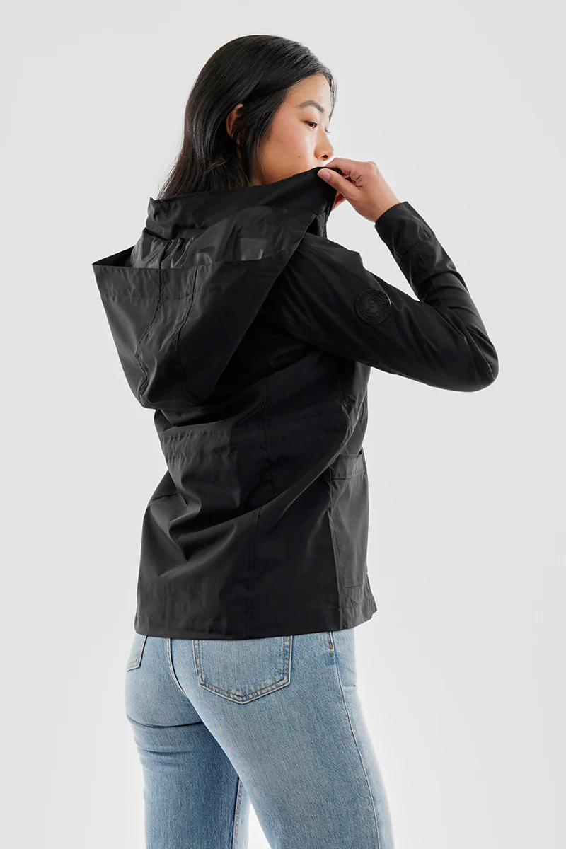 Canada Weather Gear Coated Microfibre Zip Up Lightweight Jacket - Black - Image 3