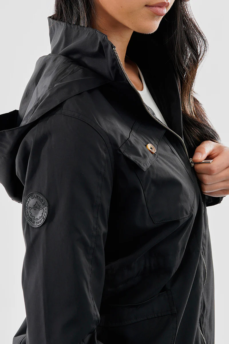 Canada Weather Gear Coated Microfibre Zip Up Lightweight Jacket - Black - Image 4