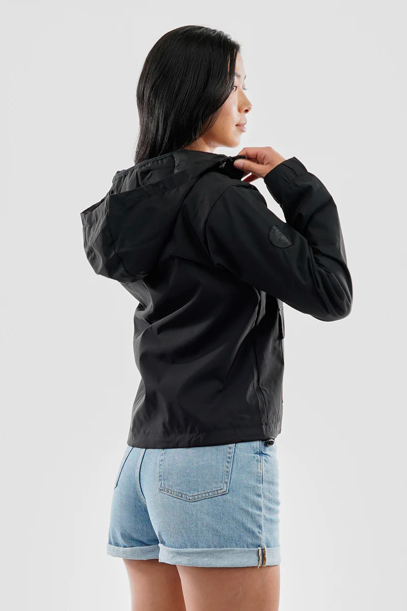 Canada Weather Gear Cropped Coated Microfibre Lightweight Jacket - Black - Image 3