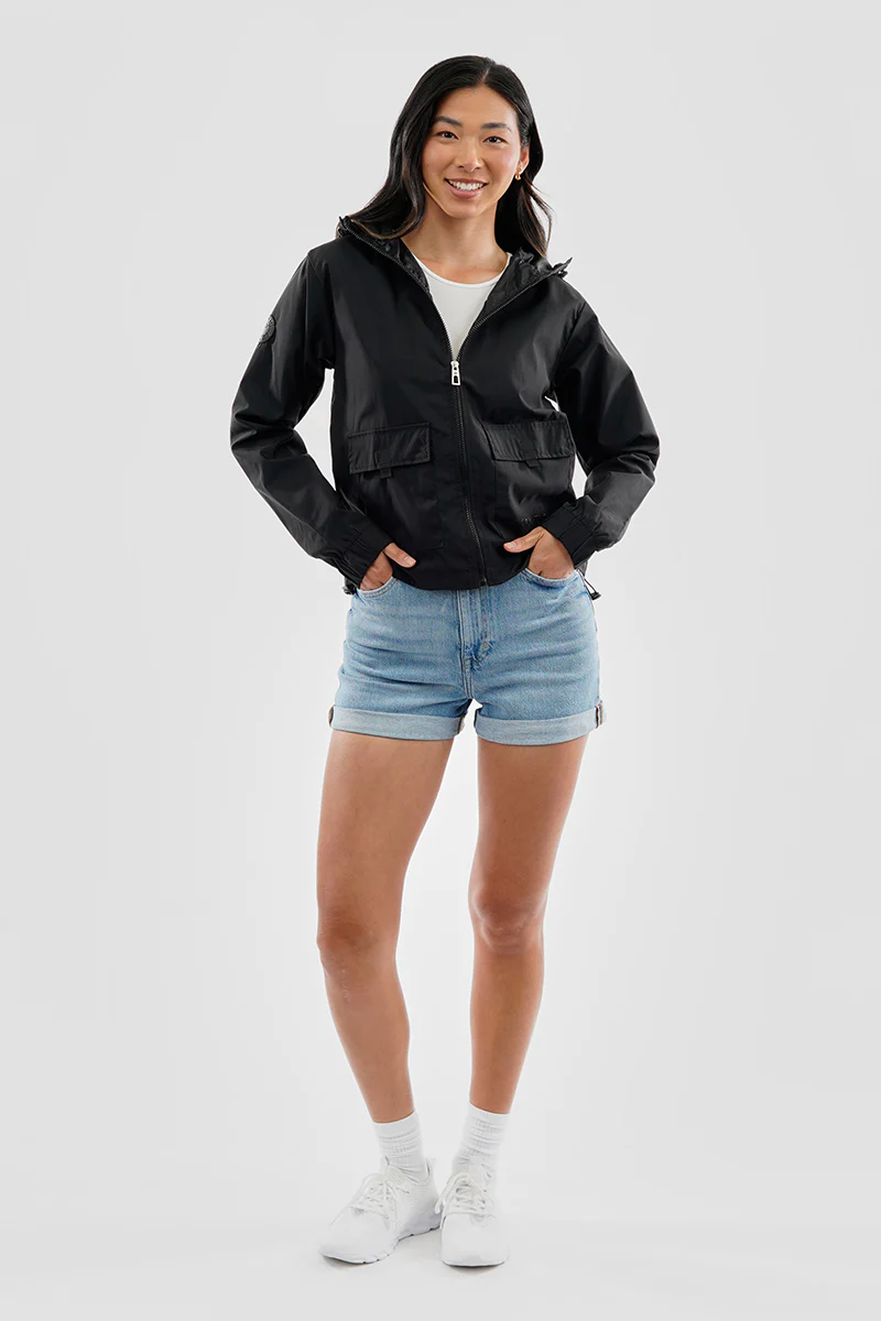 Canada Weather Gear Cropped Coated Microfibre Lightweight Jacket - Black - Image 5