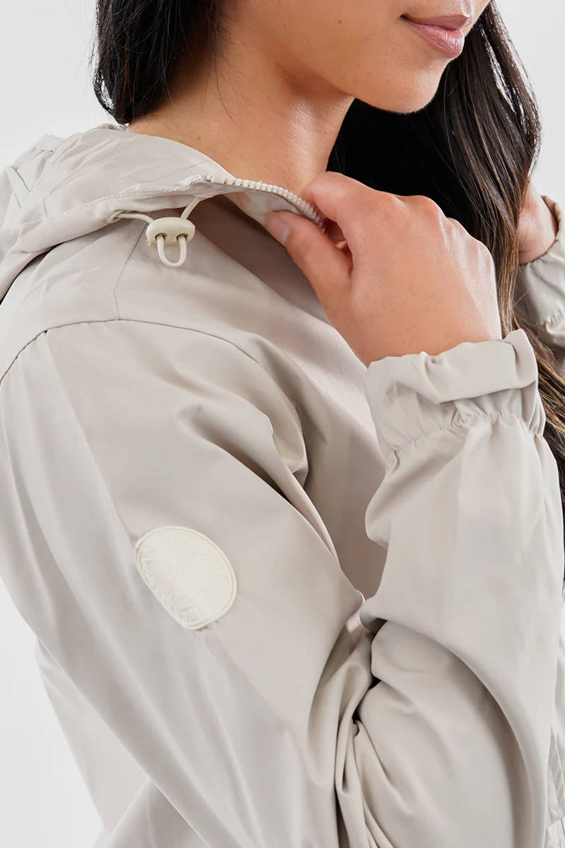 Canada Weather Gear Cropped Coated Microfibre Lightweight Jacket - Cream - Image 4