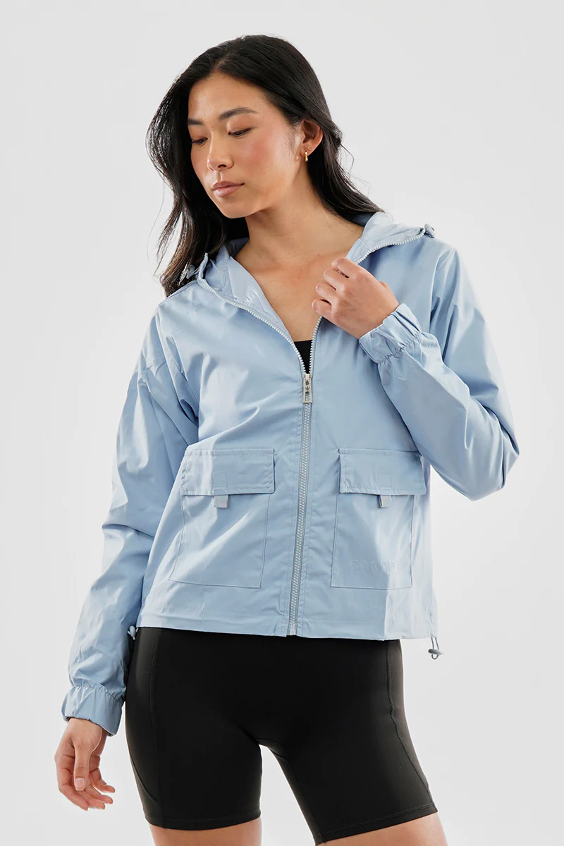 Canada Weather Gear Cropped Coated Microfibre Lightweight Jacket - Blue