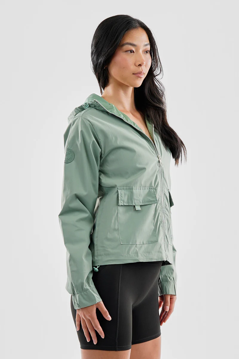 Canada Weather Gear Cropped Coated Microfibre Lightweight Jacket - Olive - Image 2