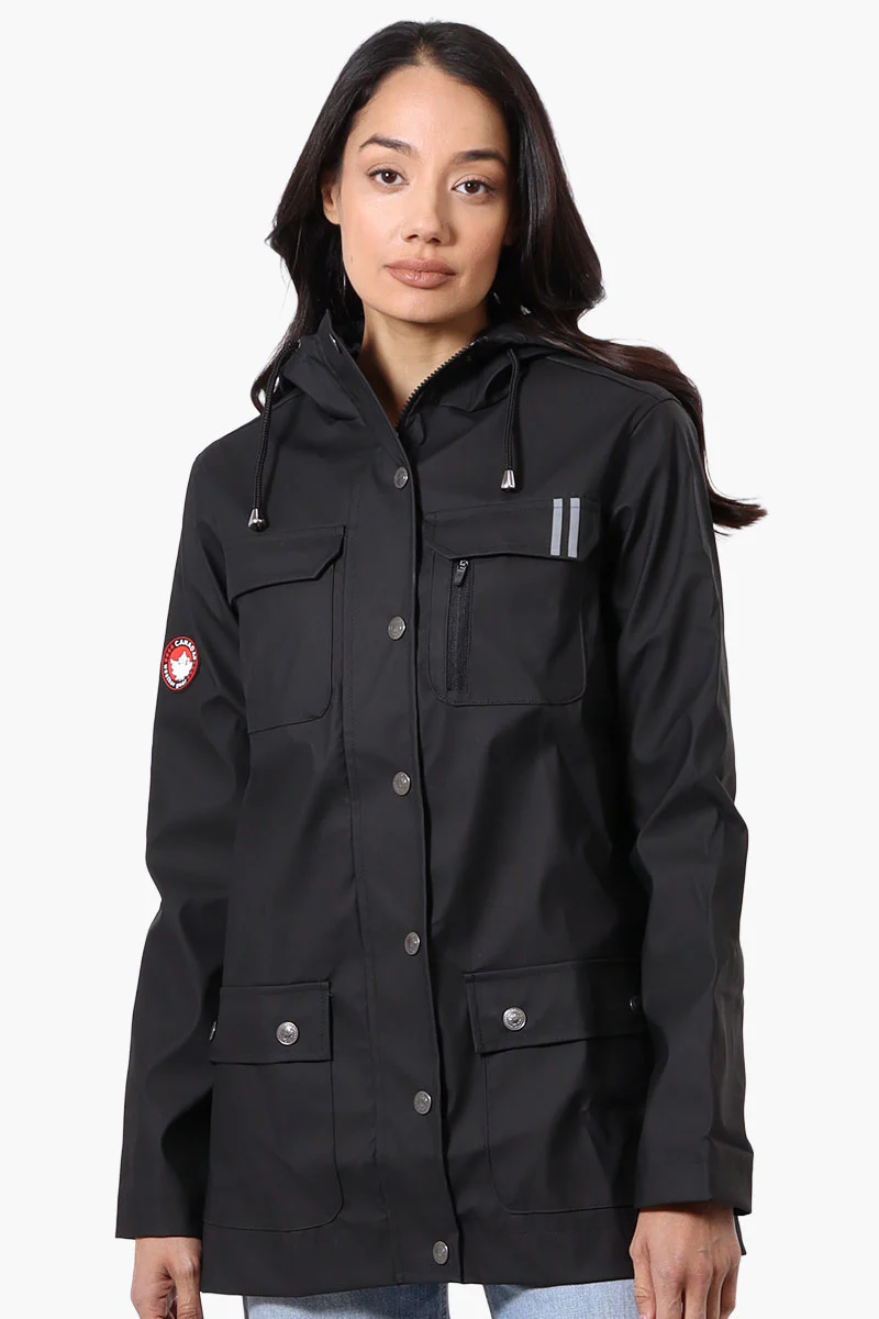 Canada Weather Gear Hooded Soft Shell Lightweight Jacket - Black