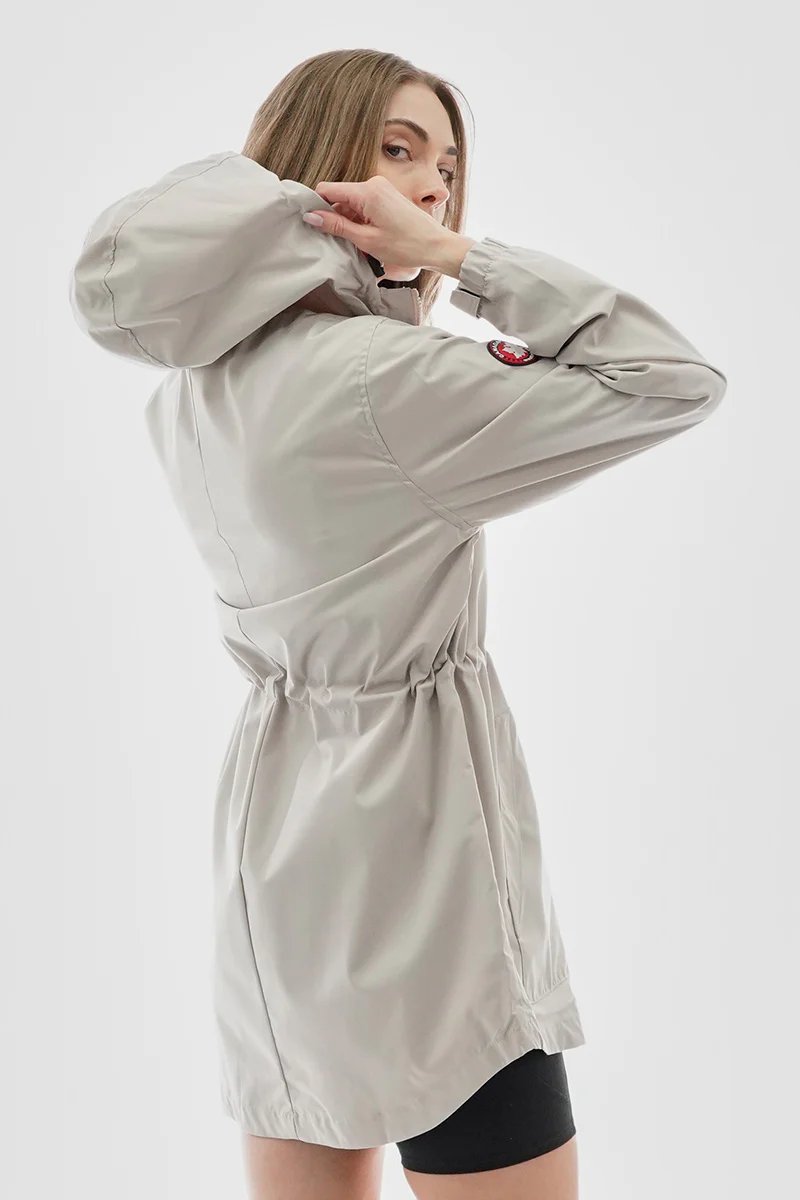 Canada Weather Gear Coated Microfiber Hooded Lightweight Jacket - Cream - Image 3