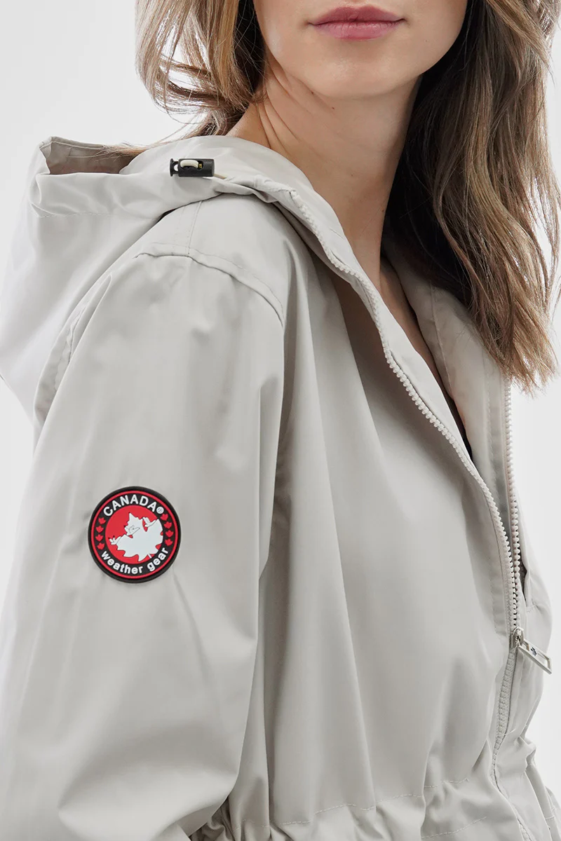 Canada Weather Gear Coated Microfiber Hooded Lightweight Jacket - Cream - Image 4