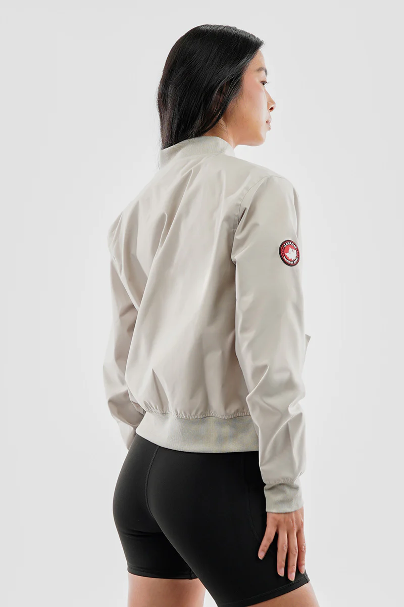 Canada Weather Gear Basic Zip Up Bomber Lightweight Jacket - Cream - Image 3