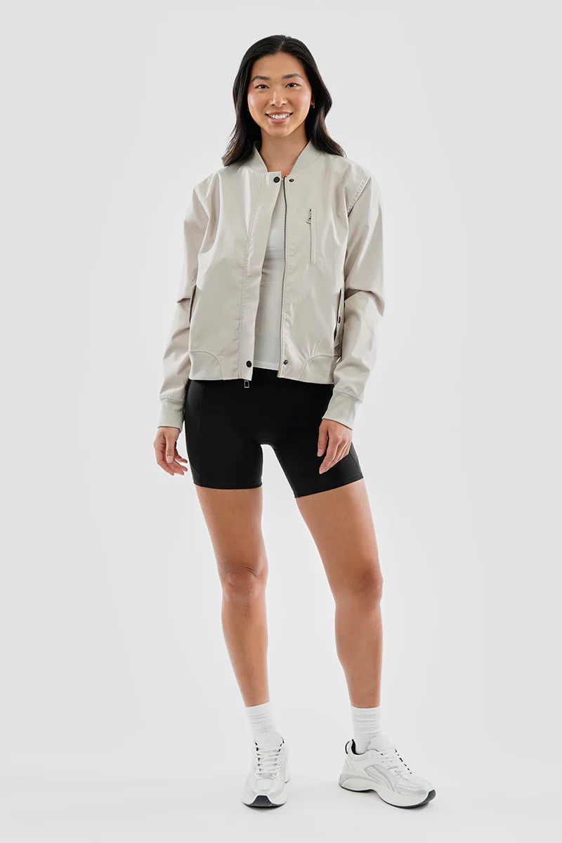 Canada Weather Gear Basic Zip Up Bomber Lightweight Jacket - Cream - Image 5